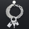 Bracelet 3 pampilles cadenas et clés 