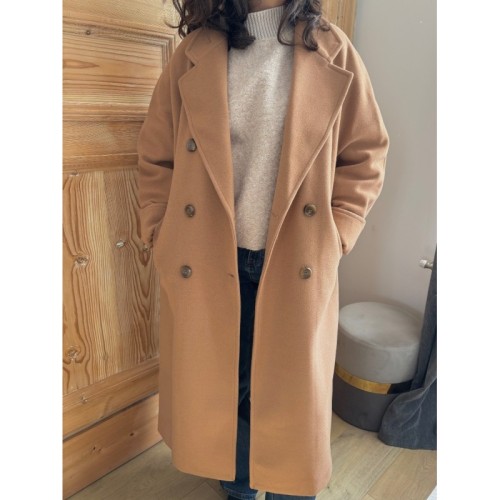 Manteau Danaé long Camel 