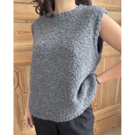 Pull bouclette gris