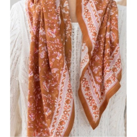 Grand foulard Sarika caramel