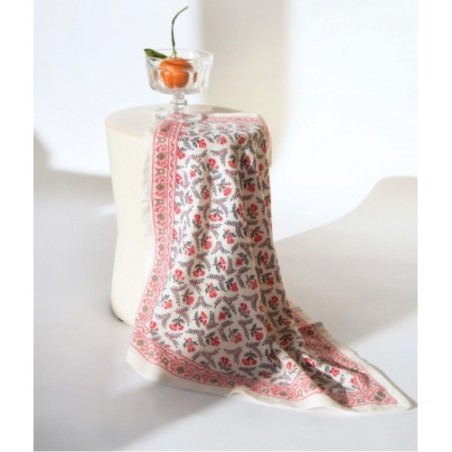 Grand Foulard Flora Crème 