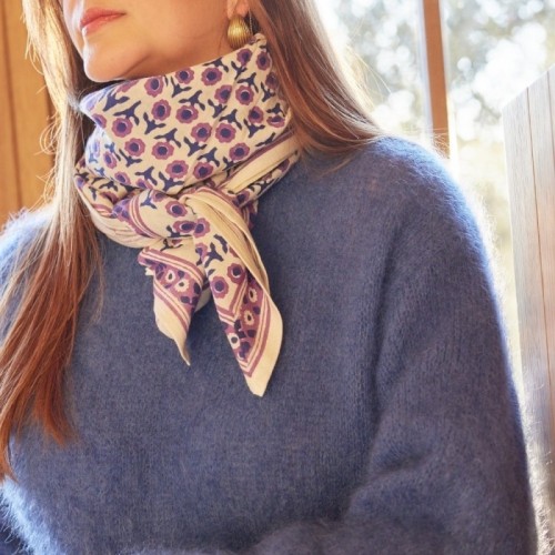 Grand Foulard Isha Cassis 