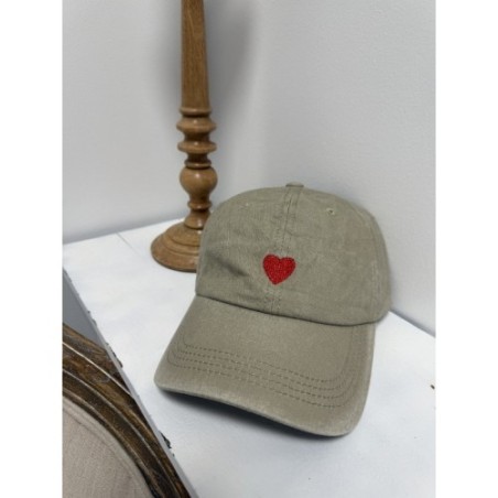 Casquette coeur rouge