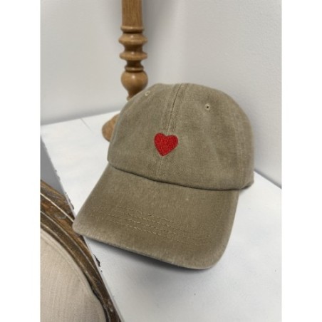 Casquette coeur rouge